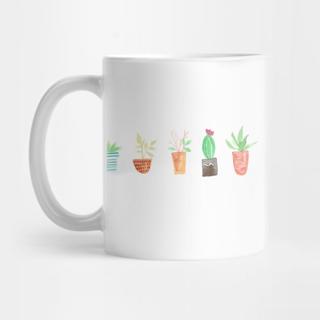 Watercolor Potted Plants by Harpleydesign